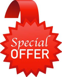 Special offer badge in flat style on white background. Speci